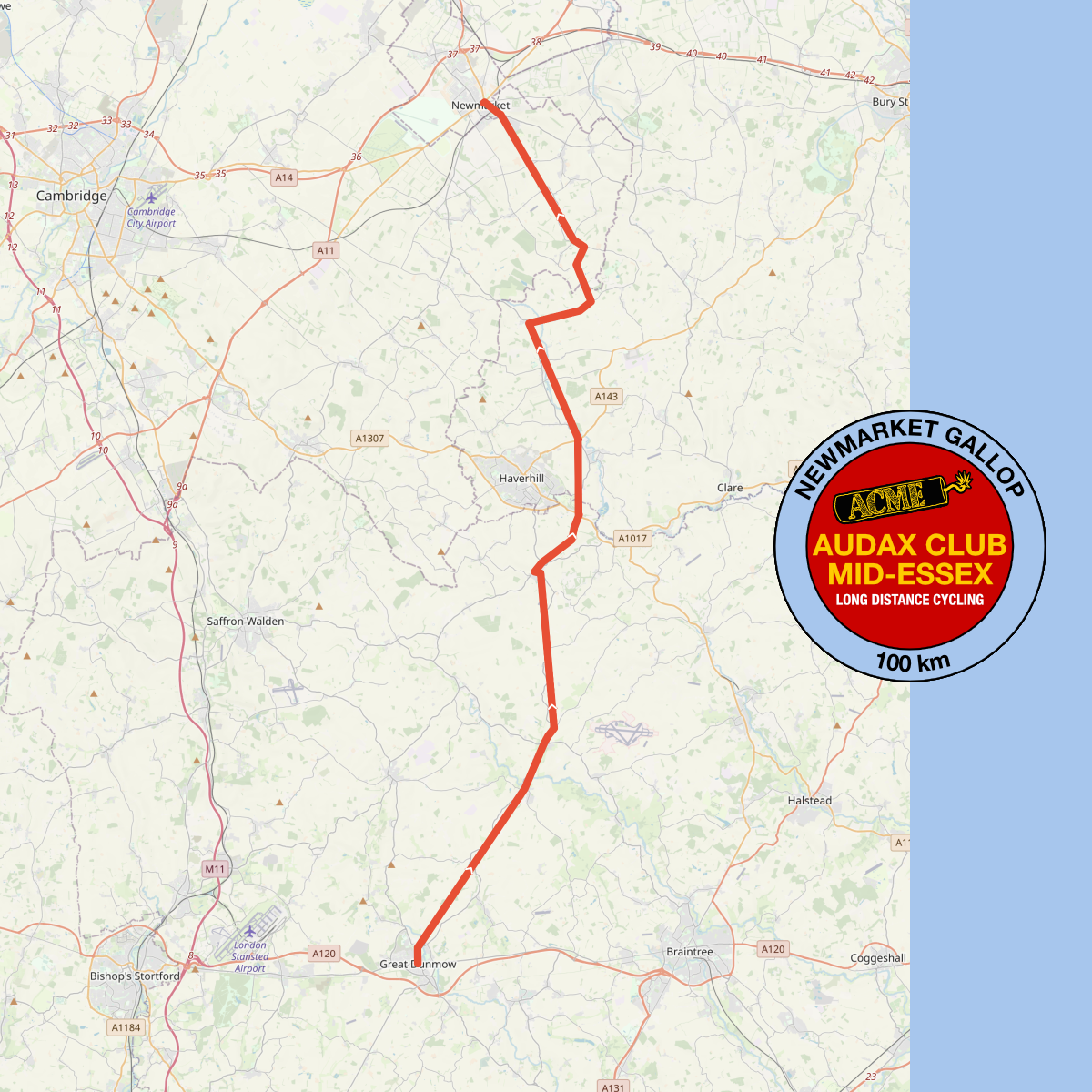 Newmarket Gallop (100km Audax)