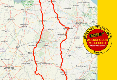 Green & Yellow Fields (300km Audax)